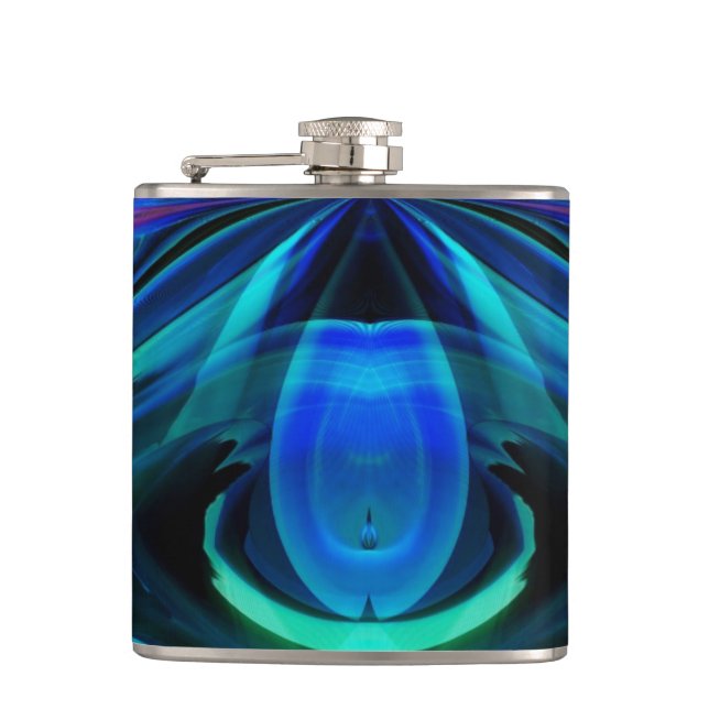 Blue Flame Abstract Flask (Front)