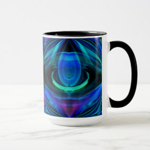 Blue Flame Abstract Mugs