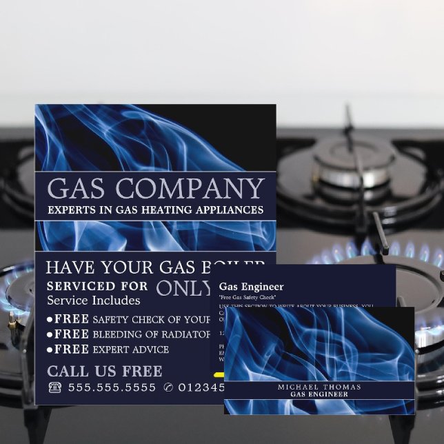 Blue Flame, Gas Engineer & Supplier Advertising Flyer (Creator Uploaded)