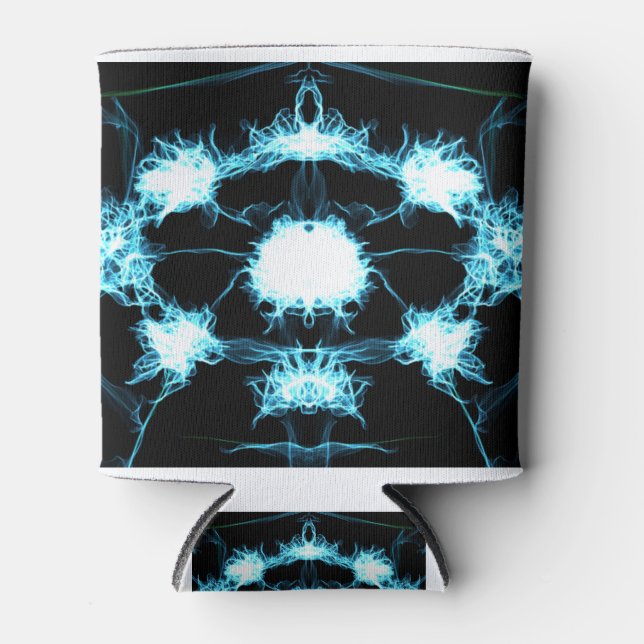 Blue Flame Mandala Can Cooler (Front)