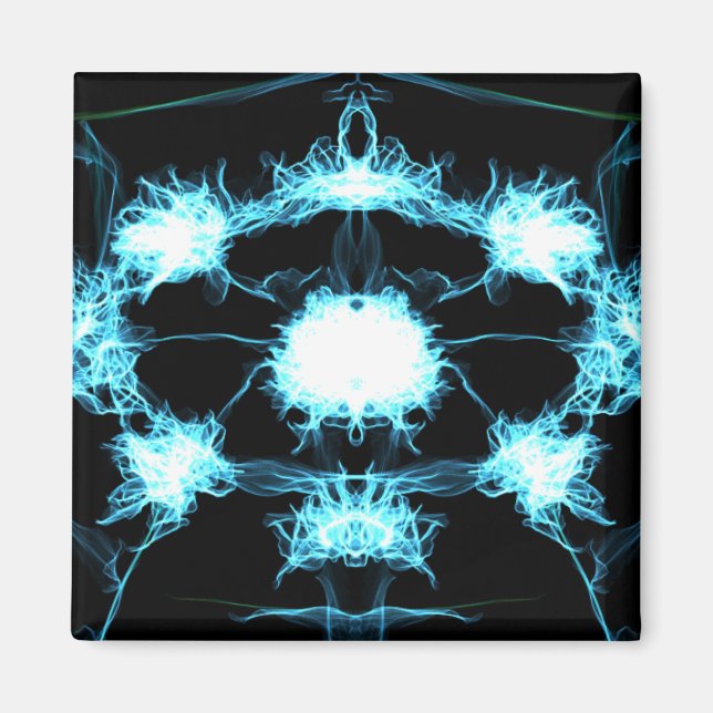 Blue Flame Mandala Magnet (Front)