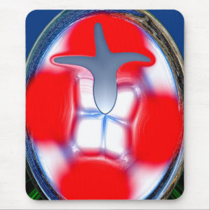 Blue flame mouse pad