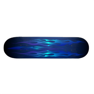 Blue Flame On Blue Skateboard