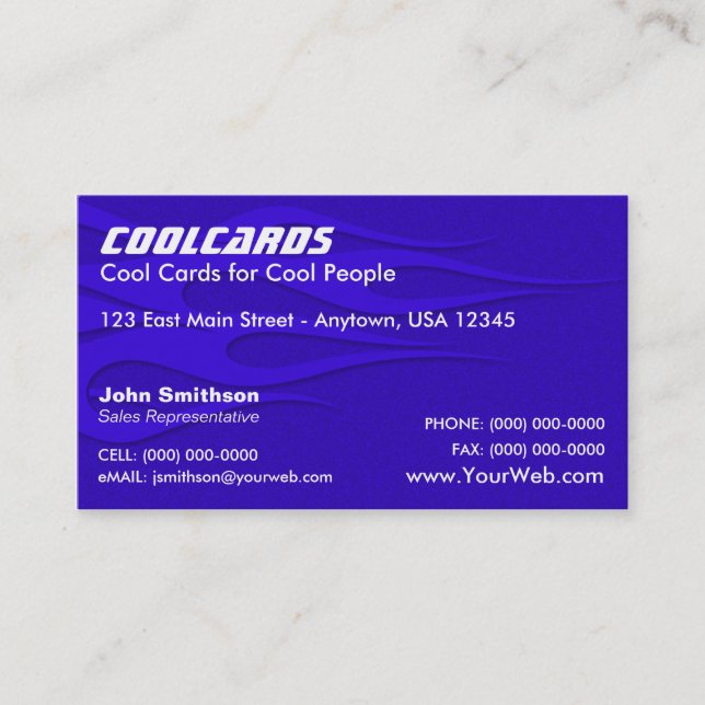 Blue Flames Business Card (Front)