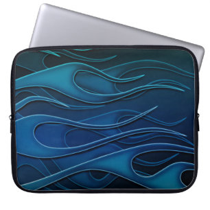 Blue Flames Pattern Laptop Sleeve