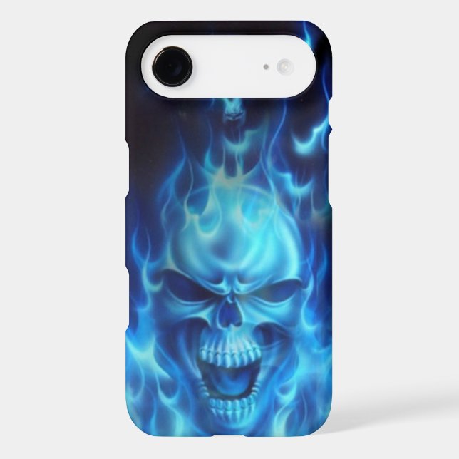 blue flames skull head Case-Mate iPhone case (Back)