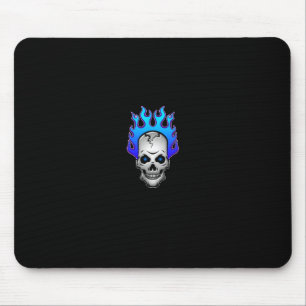 blue-flaming-skull-mousepad mouse pad