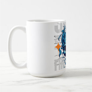 Blue Flaming Skull Streetwear Design Cyberpunk G Coffee Mug