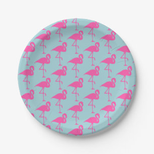 Blue Flamingo Party Plates