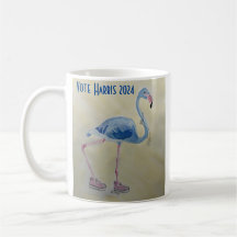 Blue Flamingo with Pearls mug