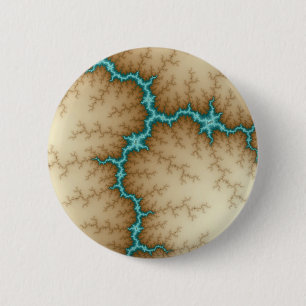 Blue Flash - Fractal 6 Cm Round Badge