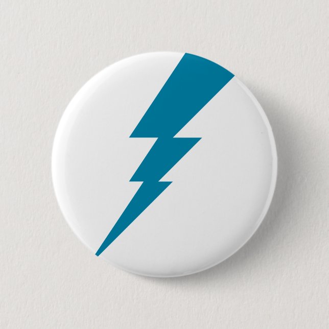 Blue Flash Lightning Bolt 6 Cm Round Badge (Front)