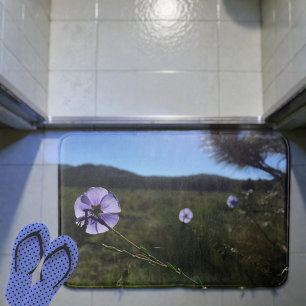 Blue Flax Flowers Photograph Bath Mat