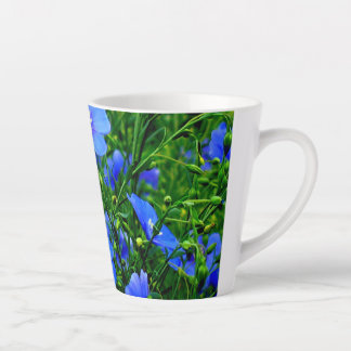 Blue Flax Linum Flowers Latte Mug