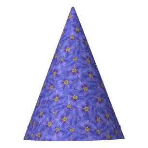 Blue Flax Seamless Pattern Party Hat