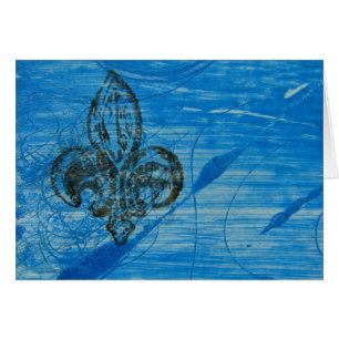 Blue Fleur de Lis Mixed Media