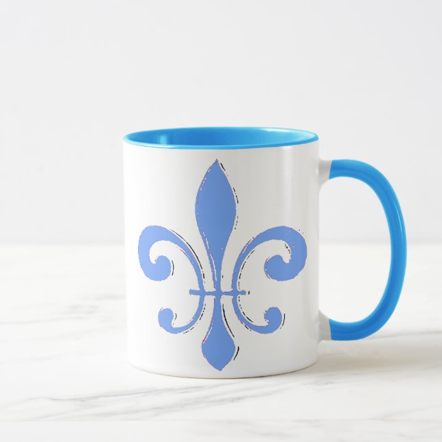 Blue Fleur De Lis Mug (Right)