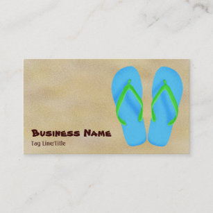 Blue Flip Flop Beach Business Cards