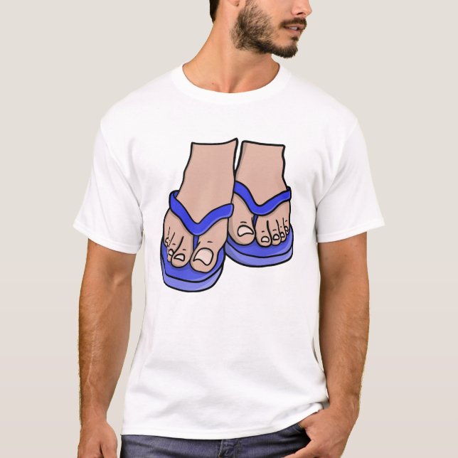 Blue Flip Flop Feet T-Shirt (Front)