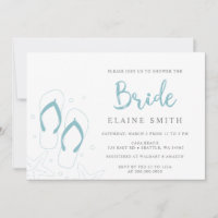 Blue Flip Flops Summer Beach Bridal Shower 