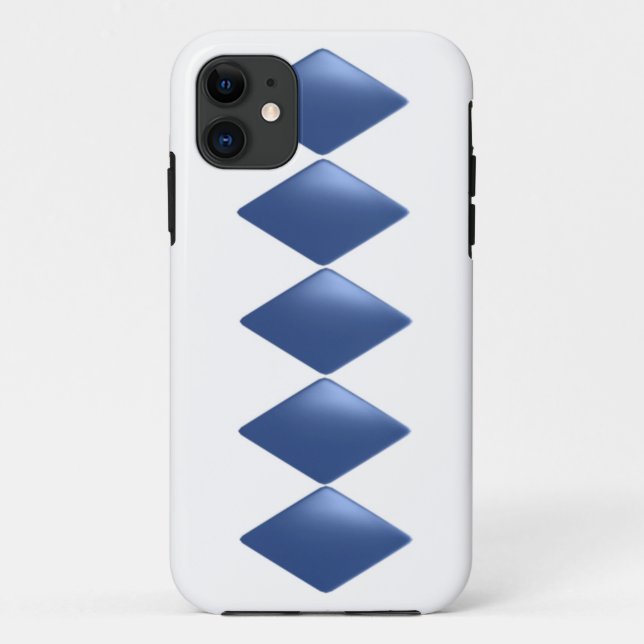 Blue Floating Diamond Pattern Case-Mate iPhone Case (Back)