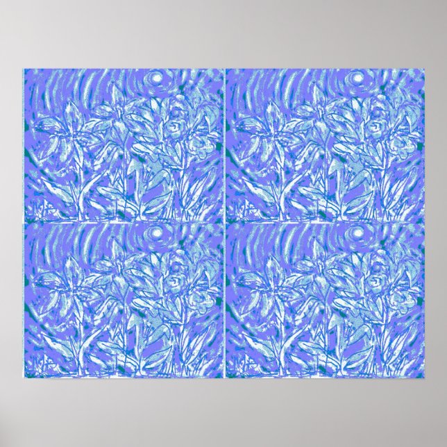 Blue flora 1 poster (Front)
