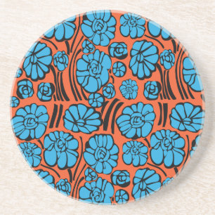 Blue flora coaster
