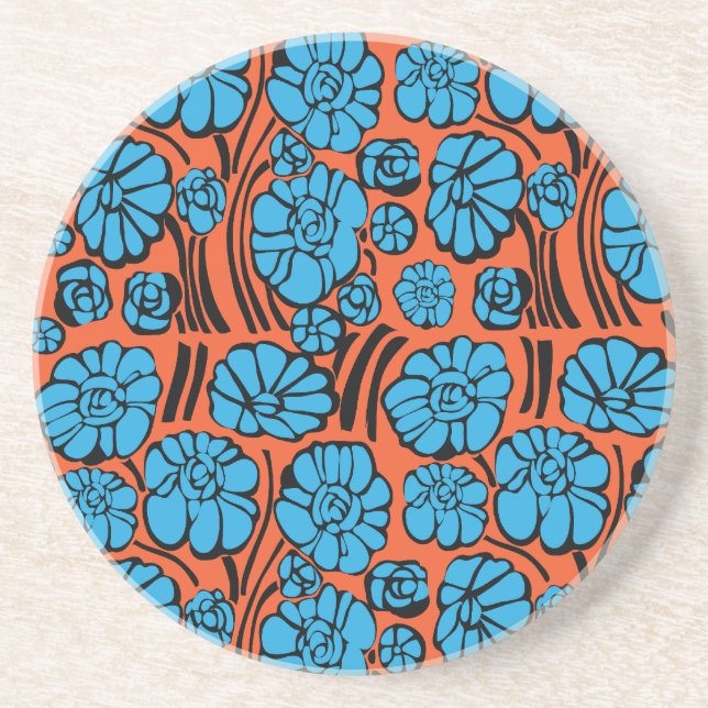 Blue flora coaster (Front)
