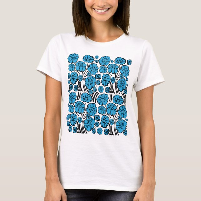 Blue flora T-Shirt (Front)