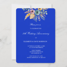 Blue floral 50th anniversary wedding 