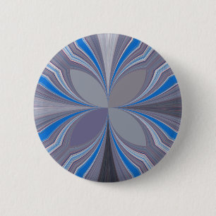 Blue Floral 6 Cm Round Badge