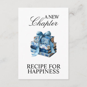 Blue Floral A New Chapter Bridal Shower  Enclosure Card
