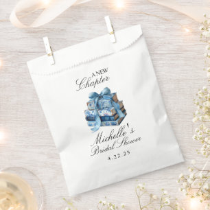 Blue Floral A New Chapter Bridal Shower  Favour Bag
