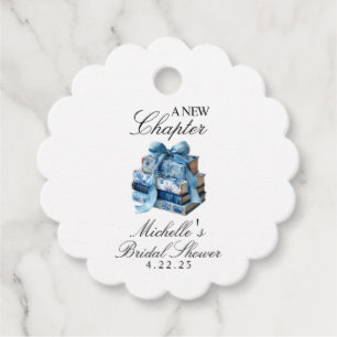 Blue Floral A New Chapter Bridal Shower  Favour Tags