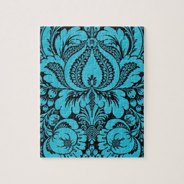 Blue Floral Abstract Art Jigsaw Puzzle (Vertical)
