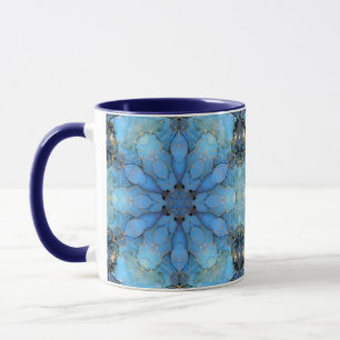 blue floral abstract background mug
