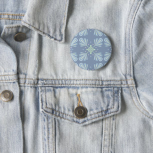 Blue Floral Abstract Pattern 6 Cm Round Badge