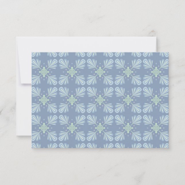 Blue Floral Abstract Pattern Card (Front)