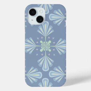Blue Floral Abstract Pattern iPhone 15 Case