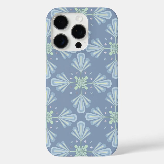 Blue Floral Abstract Pattern Case-Mate iPhone Case (Back)