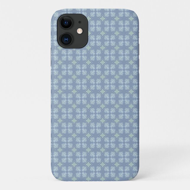 Blue Floral Abstract Pattern Case-Mate iPhone Case (Back)