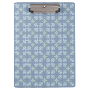 Blue Floral Abstract Pattern Clipboard