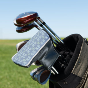 Blue Floral Abstract Pattern Golf Head Cover