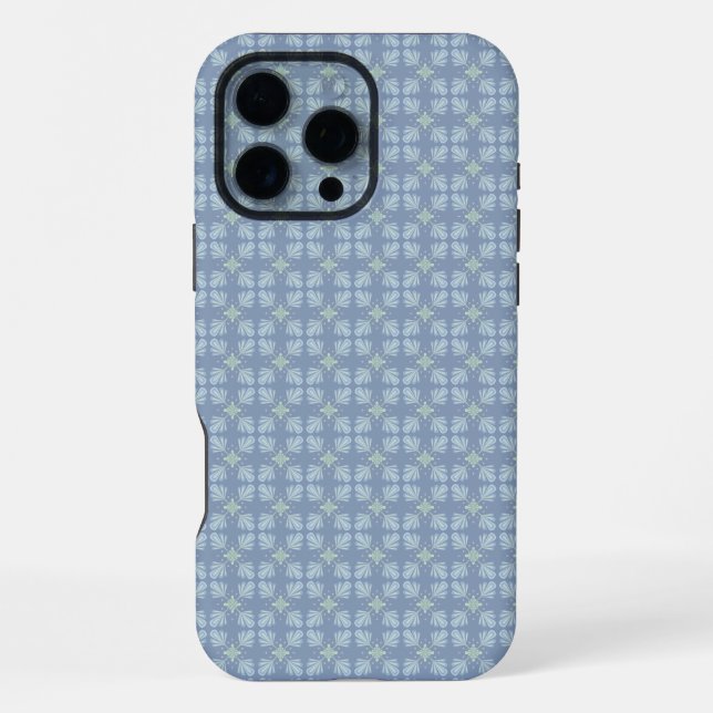 Blue Floral Abstract Pattern iPhone Case (Back)