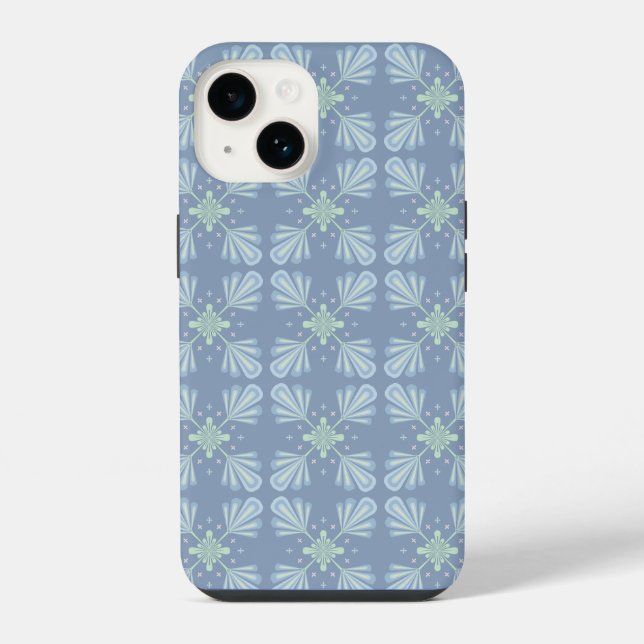 Blue Floral Abstract Pattern iPhone Case (Back)