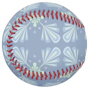 Blue Floral Abstract Pattern Softball