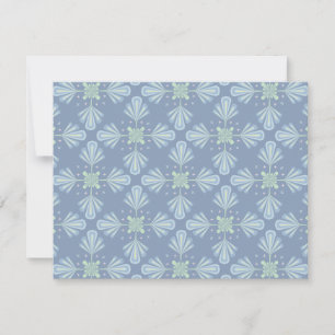 Blue Floral Abstract Pattern Thank You Card