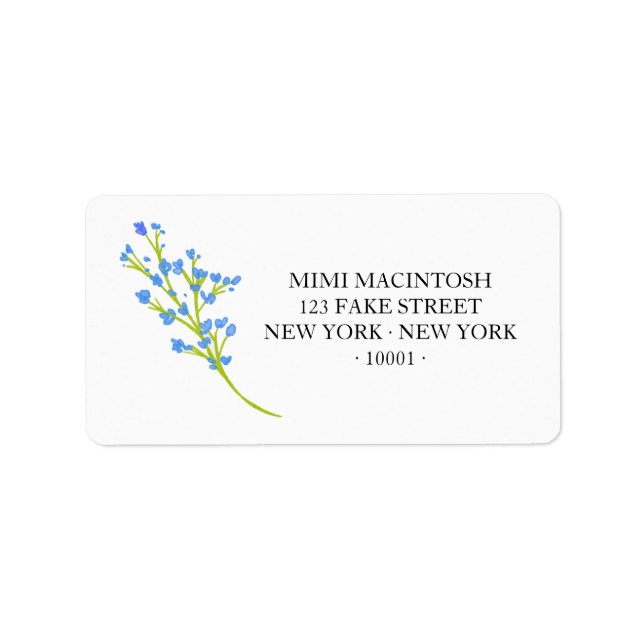 Blue Floral Address Labels (Front)