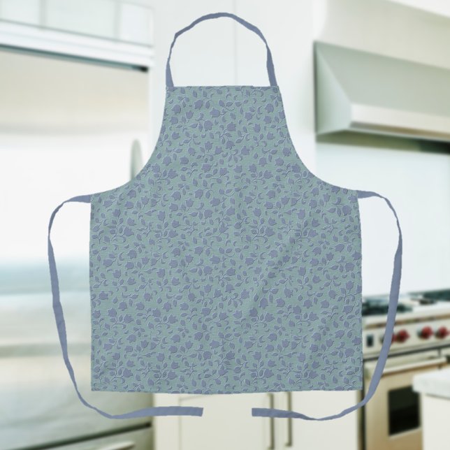Blue Floral All-Over Print Apron (Creator Uploaded)