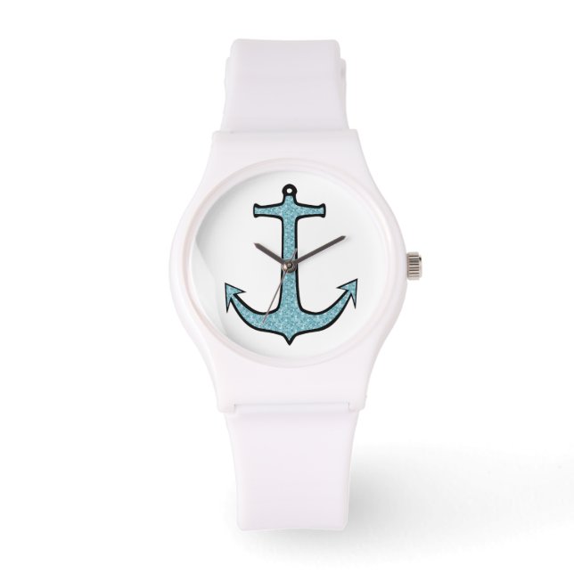 Blue Floral Anchor Watch (Front)